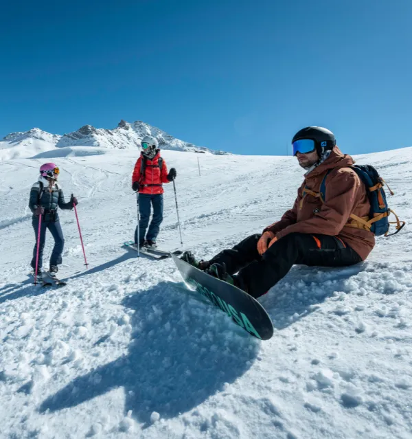 Snowboard soleil rouge